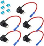 E Support 12V 24V Standard Add A Circuit Fuse Tap Piggy Back Blade Holder Plug Socket Car Pack of 5