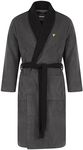 Lyle & Scott Adrian Men's Bathrobe Cosy Terry Towelling Open Pockets Eagle Logo Sizes XS-XXL Comfortable, Warm and Functional, 9787 Granite Grey/Black, L Tall