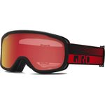 Giro Roam Ski Goggles - Snowboard Goggles for Men, Women & Youth - Red Flow Strap with Amber Scarlet/Yellow Lenses