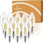 Dimmable E12 LED Candelabra Bulb Set - 4W, 40W Equivalent - 2700KWarm Light Vintage Style Candle Lightbulb for Chandelier, Ceiling Fan, Sconce, Desk Lamp or Porch Lights Torpedo Top (Pack of 12)