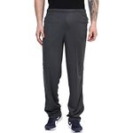 berge' Men's Instadry Dryfit Polyester Track Pant with Secure Zipper Side Pockets for Sports Exercise Gym Running|Full Pant for Men|Regular Fit|Casual|Winter Track for Men - Dark Grey