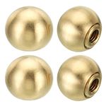 PATIKIL 17.5mm Brass Ball Lamp Finials Caps Knob, 4 Set Lamp Shade Decoration Screw Cap Nuts for Furniture Lighting