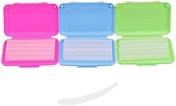 Dental Wax,Orthodontic Wax With Colorful Storage Cases(Mint,Apple,Strawberry).Dental Patient Wax Applicator Scraper Kit(White).For Braces Aligners Wearer,Oral Dental appliances,Damaged teeth(3+1Pack)