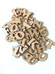 Siddhant Arts SACO 001(036) Unfinished Wooden Capital Letters Alphabets (52PCS) Wood Cut-Out Discs for Patchwork Scrapbooking Arts Crafts DIY Decoration Display Décor Burlywood