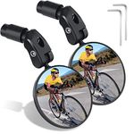 KKSJK 2PCS Bicycle Mirror Rearview Mirror, 360 ° Rotatable Handlebar Mirror Wide Angle Lens, End Mirror for 17.4-22mm Ebike Road Mountain Bikes