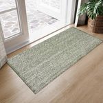 LEEVAN Washable Kitchen Rug 2' x 4.3', Green Bathroom Runner Rug, Reversible Small Hallyway Rug, Farmhouse Low Profile Front Door Mat, Modern Bedroom Carpet for Foyer Laundry/Proch Decor