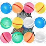 Justhrow Reusable Water Balloons Quick Fill - Refillable Magnetic Self-sealing Splash Bombs Water Balls, Latex Free Silicone Water balloon for Kids & Adults, Toys for Pool Beach Water Fight Games