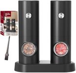 CIRCLE JOY Salt and Pepper Grinder Set Electric Pepper Grinder Automatic Pepper Mill with Adjustable Coarseness, Battery Powered Operation, Black