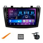 Android 13 [4+64G] Car Radio for Mazda 3 2009-2013, 9 Inch Touch Screen Car Radio with GPS Bluetooth FM RDS WiFi Rear Backup Camera