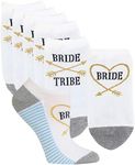 Hot Sox Women's Fun Wedding Bliss Crew Socks-1 Pair Pack-Cool & Cute Bride Novelty Gifts, Bride Tribe Low Cut (6 Pair Pack), 4-10