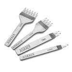 Aiskaer White Steel 6mm 1/2/4/6 Prong DIY Diamond Lacing Stitching Chisel Set Leather Craft Kits (6mm)