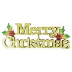 EXCEL IMPEX Insej Glittering Christmas Decoration Shiny Merry Christmas Letter Card for Xmas Hanging and Sticking Ornament Name Board for Programs and Celebration (Small -20 X 7 Cm, Golden and Red)