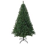 Keplin 6ft Green Artificial Christmas Tree | Lush Pine Effect PVC Xmas Tree With Sturdy Metal Stand | Thick & Bushy Quality Fibre Branches For a Realistic Natural Xmas Tree Look (1.8m)