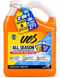 UCS Advanced All-Season Windshield Washer Fluid | Winter Protection to -27°F | 2-in-1 Bug Wash & Water Beading Technology | Streak-Free Visibility | Safe for Rain-Sensing Windshields | 1 Gallon