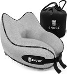 SNUGL Travel Pillow - Memory Foam Neck Cushion - Flight Pillow | Support Neck Pillow for Travel | Travel Neck Pillow for Airplane with Carry Bag & Clip | Flying Travel Essentials (Grey - Regular)