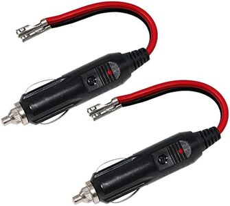 12v Plug Extension Cable terminals Cigarette Lighter Male Adapter Power Supply Auto Cord with LED Lights 15A Fuse