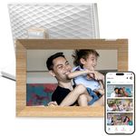 Nixplay 10.1” Digital Photo Frame - Connecting Families & Friends (White/Wood)