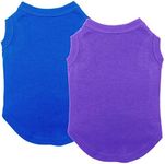 Chol & Vivi Dog Shirts Clothes, Dog Clothes T Shirt Vest Soft and Thin, 2pcs Blank Shirts Clothes Fit for Extra Small Medium Large Extra Large Size Dog Puppy, 2X-Large Size, Blue and Purple