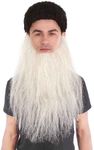 BC GOODS BY Men’s Dark Grey Long Beard – Self Adhesive Old Man Facial Hair – Synthetic Accessory Perfect for Halloween & Cosplay