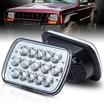 BAOLICY 5x7 H6054 LED Headlights DOT Approved Hi/Low Sealed Beam 2PCS 7x6 H6052 H5054 Rectangular Headlight for Jeep YJ XJ Chevrolet S10 Express Ford Probe Bronco Off-Road Truck Van Sedans