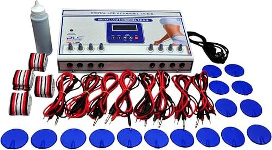 Physio Life Care Digital LCD 8 Channel Tens Machine, Metal Frame Sturdy Build With 1 Year Warranty, Physiotherapy Electrotherapy Device For Pain Relief Management with Output Indicator