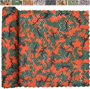 Yeacool Large Camo Netting Camouflage Netting Bulk Roll for Hunting Blind Car Cover Dinosaur Party Decoration Birthday Theme Sunshade (Blaze Orange, 19.7ftx19.7ft, 6m*6m)