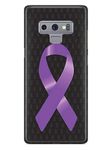 Inspired Cases - 3D Textured Galaxy Note 9 Case - Rubber Bumper Cover - Protective Phone Case for Samsung Galaxy Note 9 - Purple Awareness Ribbon - Black