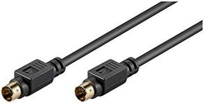 Goobay 50057 S-Video Cable, S-VHS Cable, Mini DIN Male 4-Pin to Mini-DIN Male 4-Pin 4-Pin Gold-Plated Individually Shielded Black 1 Metre