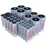 Tenergy High Capacity NiMH Rechargeable 34-Cell Battery Package: 12AA/12AAA/4C/4D/2 9V - Sale!