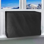 Waterproof Insulated Indoor Air Conditioner Cover for Inside Window AC Unit, 28Lx 20Hx 3.5D Inches- Black