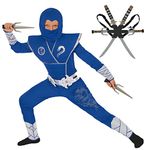 Morph Deluxe Blue Ninja Costume Kids Boys Ninja Costume Halloween Costumes For Boys Kids Ninja Toy Swords M