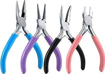 SNOKAY Jewelry Pliers Set - 4Pcs Craft Tools Kit for Jewelry Making, Repair, Beading - Needle Nose, Long Nose, Chain Nose, Wire Cutter