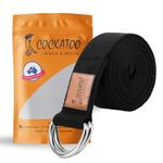 Cockatoo D-Ring Yoga Strap Belt,Yoga Strap For Stretching, Yoga Belt For Women, Perfect for Yoga, Pilates, and Stretching, Material: Cotton, Length: 182 CM, Thickness: 2.5 CM