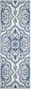 Maples Rugs Vivian Medallion Runner Rug Non Slip Hallway Entry Carpet [Made in USA], 2 x 6, Blue
