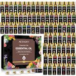 Essential Oil Set 80 Pcs- Natural Essential Oils Kit-Perfect for Diffuser, Humidifier, Aromatherapy, Massage,Soap, Candle Bath Bombs Making, 80 * 5ML(0.17oz)
