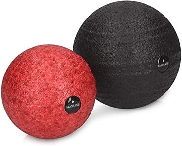 Navaris Sfere da Massaggio Corpo - Set 2x Palle Massaggianti Trigger Point Dolore Miofasciale - Palline Roller Ball Automassaggio 2 Misure - Rosso Nero