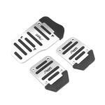 Mr Fix® 3 Pcs Sports Anti-Non Slip Aluminium Alloy Pedal Pad, Accelerator Brake Clutch Pedal Pad Cover, Anti Rubbing Car Pedal Replacement Kit Pad Covers Set (Silver) Compatible with Bolero