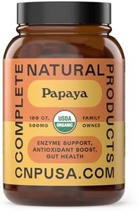 Complete Natural Products Organic Papaya Enzymes & Papain Enzyme Capsules - 500mg 100 Pills, Organic Papaya Powder Digestive Super Fruit Capsules