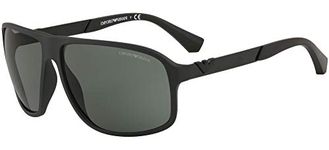 Emporio Armani Men's Ea4029 Sunglasses, Matte Black/Green, 64 mm