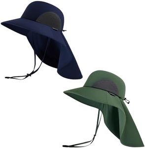 UVSAI UPF 50+ Foldable Sun Hats Wide Brim with Large Neck Flap for Men Women UV Protection Gardening Fishing Beach Hat