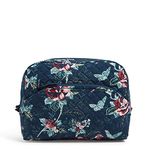 Vera Bradley Women's Cotton Large Cosmetic Makeup Organizer Bag, Rose Toile - Recycled Cotton, One Size, Cotton Large Cosmetic Makeup Organizer Bag