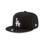 New Era x MLB Men's Los Angeles Dodgers Basic 9Fifty Snapback Hat Black/White Adjustable