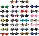 Dog Bow Ties, 30PCS KOOLMOX Bowties for Dogs Medium Large Boy and Girl Pets, Bulk Well Assorted Patterns