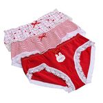 heartbury Women's 100% Cotton Lace Panty Mid Waist Bio Wash Soft Stretch Ladies Hipster, (Pack of 3) (L) Multicolour