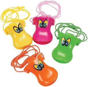 Fun Express Duck Party Favors for Kids Birthday Party - 24 Pack Duck Beak Whistle Noisemakers - Colorful Party Horns Goodie Bag Stuffers for Carnival and Treasure Box Prizes