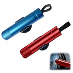 LINXINS 2Pcs Rescue Stick For Cars Safe Hammer For Car Windows Safe Hammer Glass Breaker Car Safetyhammer Window Breaker With Test Glass, Life Saving Emergency Escape Tool （Red+Blue）