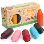 Honeysticks 100% Pure Beeswax Crayons (12 Pack) - Non Toxic Crayons, Safe for Babies and Toddlers, For 1 Year Plus, Handmade in New Zealand with Natural Beeswax and Food-Grade Colours, Eco-Friendly