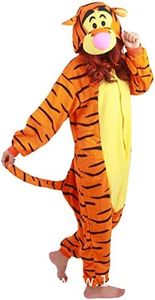 LACOLOCA Animal Adult Onesie Unisex One-Piece Cosplay Costume Pajamas For Men Women, Tiger, Large