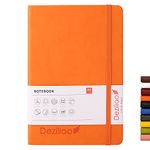 Deziliao Hardcover Notebook Journal 160 Pages, Lined Journal Notebooks for Work, 100Gsm Premium Thick Paper with Pocket, Medium 5.7"x8.4" （Orange, Ruled）