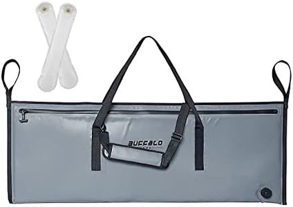 Buffalo Gear Insulated Fish Bag Cooler 48x18in,Leakproof Fish Kill Bag with 2 Reusable Cooler Ice Packs Portable Waterproof Fish Bag with Adjustable Shoulder Strap Keep Ice-cold More than 48 Hours